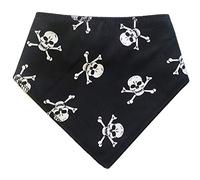 Spoilt Rotten Pets Black With White Skulls Pirate Jolly Roger Fancy Dress Dog Bandana (S4 Ex Large Dog Husky, Alsatian & Chow)