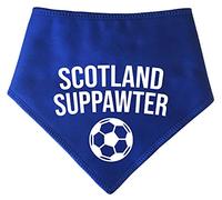 Spoilt Rotten Pets Blue S3 'SCOTLAND SUPPAWTER' with a Football Design Dog Bandana Football Supporters Scarf for Dogs & Cats Scottish Flag (Medium Labrador & Staffie Size)