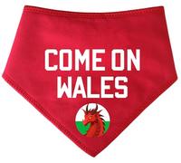 Spoilt Rotten Pets COME ON WALES Welsh Dragon Badge Motif Wales Nation Rugby Cymru Flag Dog Fancy Dress Dog Bandana