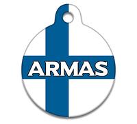 Spoilt Rotten Pets Finland Flag Tag Pet Identity Cat or Dog Tag Custom Printed with Your Contact Details
