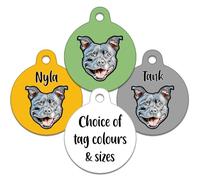 Spoilt Rotten Pets Grey Staffie Staffy Staffordshire Bull Terrier Pet Identity Dog Tag Custom Printed with Your Contact Details