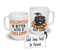 Spoilt Rotten Pets 'Halloween is Better with A Black Cockapoo' Mug Personalised with Dog Name Custom Name Cockerpoo Dog Mug