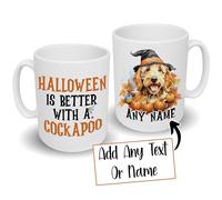Spoilt Rotten Pets 'Halloween is Better with A Cockapoo' Golden Cockerpoo Mug Personalised with Dog Name Custom Name Cockerpoo Mug