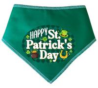 Spoilt Rotten Pets 'Happy St Patrick's Day' Shamrock, Pot of Gold, Horseshoe & Leprechaun Hat, Design. Ireland, Irish, Eire Dog Bandana, Fancy Dress Gift For Dogs