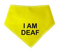 Spoilt Rotten Pets I AM DEAF Yellow Warning Alert Dog Bandana For Dogs With Impaired Or Loss of Hearing (Medium Dogs Dalmatians, Labrador & Staffies)