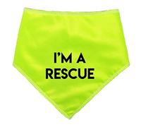 Spoilt Rotten Pets I'M A RESCUE - HI VIZ - Alert Warning Dog Bandana - For Dog Walks To Alert Others To Training & Behavior Issues (S3 Medium Dogs, Labs, Staffies & Springers)