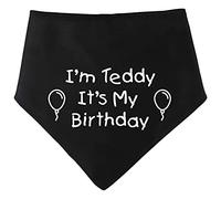 Spoilt Rotten Pets Personalised Black It's My Birthday Dog Bandana Party Dress Up Dog Costume Gift (S3 Medium Labrador & Staffie Size)
