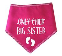 Spoilt Rotten Pets Pink Only Child Now Big Sister Dog Bandana - For Dogs Baby Showers & Announcement Gender Reveal (S2 Small Dogs Terrier, Shih-Tzu & Cockers)