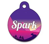 Spoilt Rotten Pets Pink Sunset Pet Identity Cat or Dog Tag Custom Printed with Your Dog or Cats Name & Contact Details
