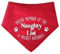 Spoilt Rotten Pets Proud Member Of The Naughty List I Regret Nothing Christmas Festive Custom Dog Bandana, Xmas Fancy Dress Gift For Dogs