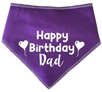Spoilt Rotten Pets Purple 'Happy Birthday Dad ' Dog Bandana Birthday Card From The Dog (Size 3 Medium Dogs Labrador & Staffies)