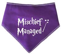 Spoilt Rotten Pets Purple 'Mischief Managed ' Wizard Magic Fancy Dress Costume Dog or Cat Bandana For Dogs & Cats (S3 Medium Dogs, Labs, Staffies & Springers)