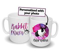 Spoilt Rotten Pets Rabbit Mum Personalised Photo Mug with Your Rabbit's Name or Name's Custom Name Mug (Rabbit Mum Photo Mug)