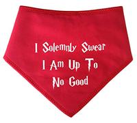 Spoilt Rotten Pets Red 'I Solemnly Swear I'm Up To No Good ' Wizard Magic Fancy Dress Costume Dog or Cat Bandana For Dogs & Cats (S2 Small Dogs Terrier, Shih-Tzu & Cockers)