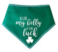 Spoilt Rotten Pets 'Rub My Belly For Luck' Irish Ireland St Patrick's Eire St Patricks Day Dog Bandana, Fancy Dress Gift For Dogs