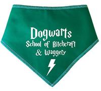Spoilt Rotten Pets S1 Green 'Bitchcraft' School Of Wizard Magic Fancy Dress Costume Dog or Cat Bandana For Dogs & Cats (Green, Tiny Chihuahua & Cat Size)