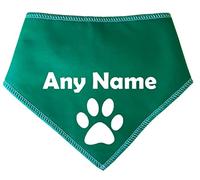 Spoilt Rotten Pets S1 Green Personalised With Name And Paw Dog Bandana For Any Dog Lover Neck Scarf Dog Costume Fancy Dress (S1 Tiny Dogs, Chihuahuas & Cats)