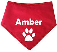 Spoilt Rotten Pets S1 Red Personalised With Name And Paw Dog Bandana For Any Dog Lover Neck Scarf Dog Costume Fancy Dress (S1 Tiny Dogs, Chihuahuas & Cats)
