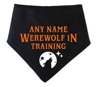 Spoilt Rotten Pets S2 Black 'Werewolf In Training' Personalise With Any Name Custom Dog Bandana Halloween Costume for Dogs (S2 Small Dogs Terrier, Shih-Tzu & Cockers)