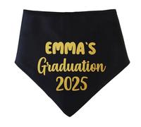 Spoilt Rotten Pets S2 Graduation Personalise With Any Name Dog Bandana University Gown & Hat Celebration Ceremony Scarf for Dogs (S2 Small Dogs Terrier, Shih-Tzu & Cockers)