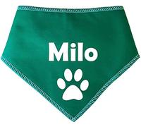 Spoilt Rotten Pets S2 Green Personalised With Name And Paw Dog Bandana For Any Dog Lover Neck Scarf Dog Costume Fancy Dress (S2 Small Dogs Terrier, Shih-Tzu & Cockers)