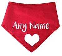 Spoilt Rotten Pets S2 Heart And Personalised Red Dog Bandana Printed With Any Name or Wording And Cute A Love Heart Motif (S2 Small Dogs Terrier, Shih-Tzu & Cockers)