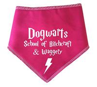 Spoilt Rotten Pets S2 Pink 'Bitchcraft' School Of Wizard Magic Fancy Dress Costume Dog or Cat Bandana For Dogs & Cats (Pink, Small Terrier & Cockapoo Size)