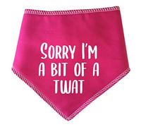 Spoilt Rotten Pets S2 Pink Sorry I'm A Bit Of A Twat Dog Bandana For Dogs That Get A Little Excited
