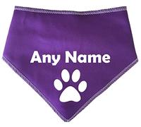Spoilt Rotten Pets S2 Purple Personalised With Name And Paw Dog Bandana For Any Dog Lover Neck Scarf Dog Costume Fancy Dress (S2 Small Dogs Terrier, Shih-Tzu & Cockers)