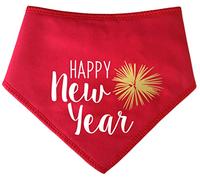 Spoilt Rotten Pets S2 Red Firework Happy New Year Hogmanay Dog Bandana Party Costume Dog Cat Pet Bandana Scarf