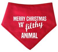 Spoilt Rotten Pets S2 Red 'Merry Christmas You Filthy Animal' Christmas Fancy Dress Costume Dog or Cat Bandana For Dogs & Cats