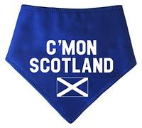 Spoilt Rotten Pets S3 'C'MON SCOTLAND' with Scotland Flag Blue Dog Bandana Football Scottish Flag Supporters Scarf for Dogs & Cats (Medium Labrador & Staffie Size)