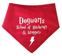 Spoilt Rotten Pets S3 Red 'Bitchcraft' School Of Wizard Magic Fancy Dress Costume Dog or Cat Bandana For Dogs & Cats (Red, Medium Labrador & Staffie Size)