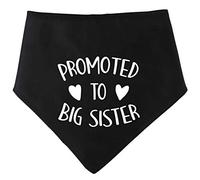Spoilt Rotten Pets S4 Black Promoted To Big Sister Dog Bandana - For Dogs Baby Showers & Announcement Gender Reveal (S4 Ex Large Dog Husky, Alsatian & Chow)