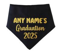 Spoilt Rotten Pets S4 Graduation Personalise With Any Name Dog Bandana University Gown & Hat Celebration Ceremony Scarf for Dogs (S4 Large Dogs Newfies, GSD & Chow Chow)