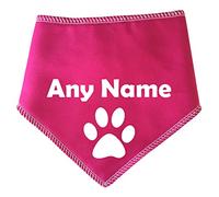 Spoilt Rotten Pets S4 Pink Personalised With Name And Paw Dog Bandana For Any Dog Lover Neck Scarf Dog Costume Fancy Dress (S4 Ex Large Dog Husky, Alsatian & Chow)