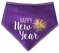 Spoilt Rotten Pets S4 Purple Firework Happy New Year Hogmanay Dog Bandana Party Costume Dog Cat Pet Bandana Scarf (Purple, S4 Large Dogs Newfies, GSD & Chow Chow)