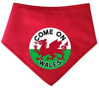 Spoilt Rotten Pets S4 Red COME ON WALES circle design Red Dragon Cymru Wales Welsh Supporter World Cup Football Rugby (Red, S4 Large Dogs Newfies, GSD & Chow Chow)