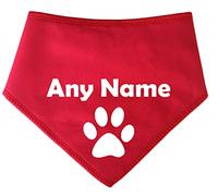 Spoilt Rotten Pets S4 Red Personalised With Name And Paw Dog Bandana For Any Dog Lover Neck Scarf Dog Costume Fancy Dress (S4 Ex Large Dog Husky, Alsatian & Chow)