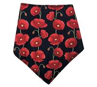 Spoilt Rotten Pets S4 Trailing Red Poppy Design Fabric Remembrance Veterans Day Dog Bandana (S4 Large Dogs Newfies, GSD & Chow Chow)