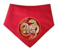 Spoilt Rotten Pets Snake Design 'Chinese New Year' Year Of The Snake 2025 Chinese Calendar Celebration Lucky Red Dog Bandana, Fancy Dress Gift For Dogs