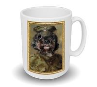 Spoilt Rotten Pets Soldier Oil Painting Personalised Pet Pawtrait Dog, Cat, Rabbit Photo Mug Cutom Photo Mug Vintage Retro Military Veteran Style Portrait Any Wording & Photo