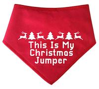 Spoilt Rotten Pets 'This Is My Christmas Jumper' Funny Christmas Festive Dog Bandana, Xmas Fancy Dress Gift For Dogs