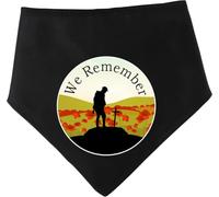 Spoilt Rotten Pets We Remember Soldier Silhouette Circle Dog Bandana | Remember the fallen heroes November remembrance veterans day dog bandana WW1 WW2