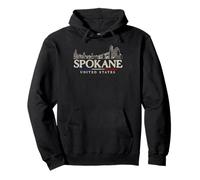 Spokane Landmarks Vintage USA Travel Pullover Hoodie