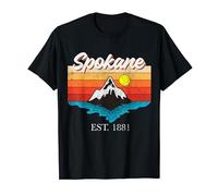 Spokane Mountain River Retro Sunset USA Trip Spokane T-Shirt