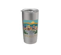 Spokane Washington Skyline River Bridge Mountain Graphic Stainless Steel Insulated Tumbler