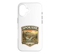 Spokane Washington Vintage River Falls Sunset Graphic Case for iPhone 16