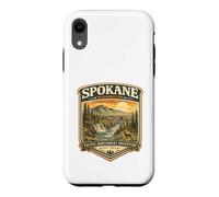 Spokane Washington Vintage River Falls Sunset Graphic Case for iPhone XR