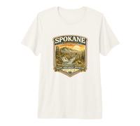 Spokane Washington Vintage River Falls Sunset Graphic Premium T-Shirt